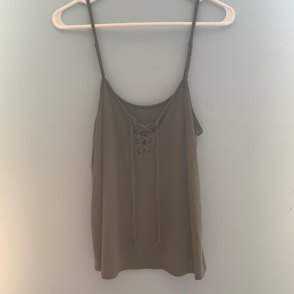 Forest Green Criss-Cross Tank Top